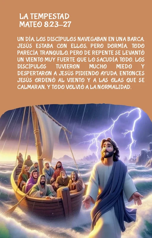 Historia: La Tempestad, Mateo 8:23-27